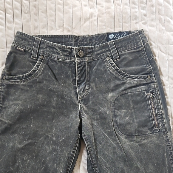 Kuhl Charcoal Distresed Jeans Sz 6 - Picture 5 of 9